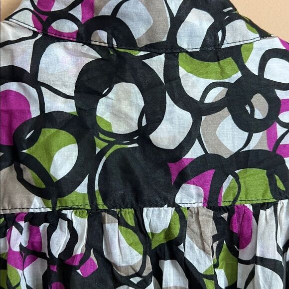 Y2K Banana Republic Women’s Size Small Geometric Shirt Wrap Blouse NWOT - Picture 5 of 5